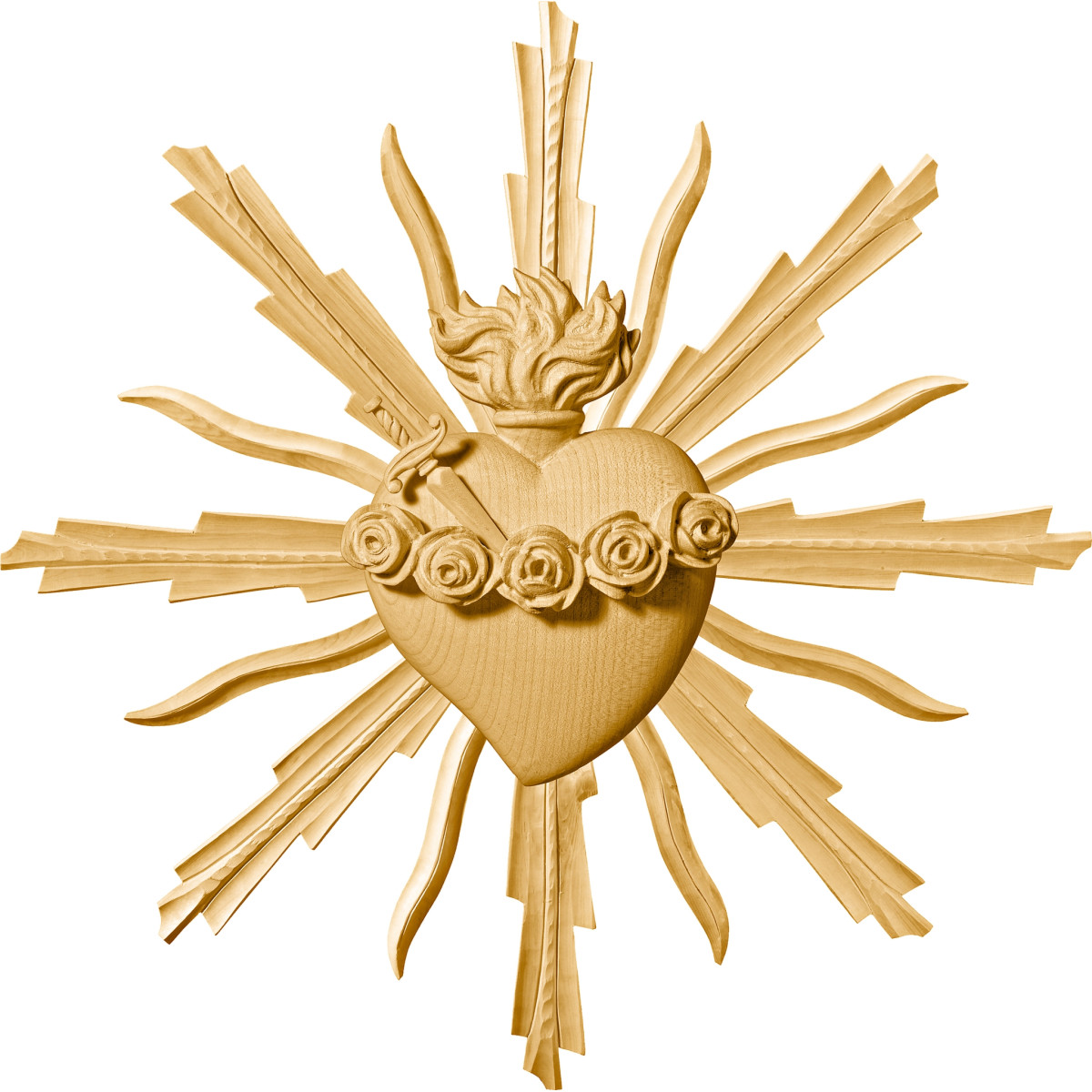 Sacrado Corazón de María con puñal y aureola